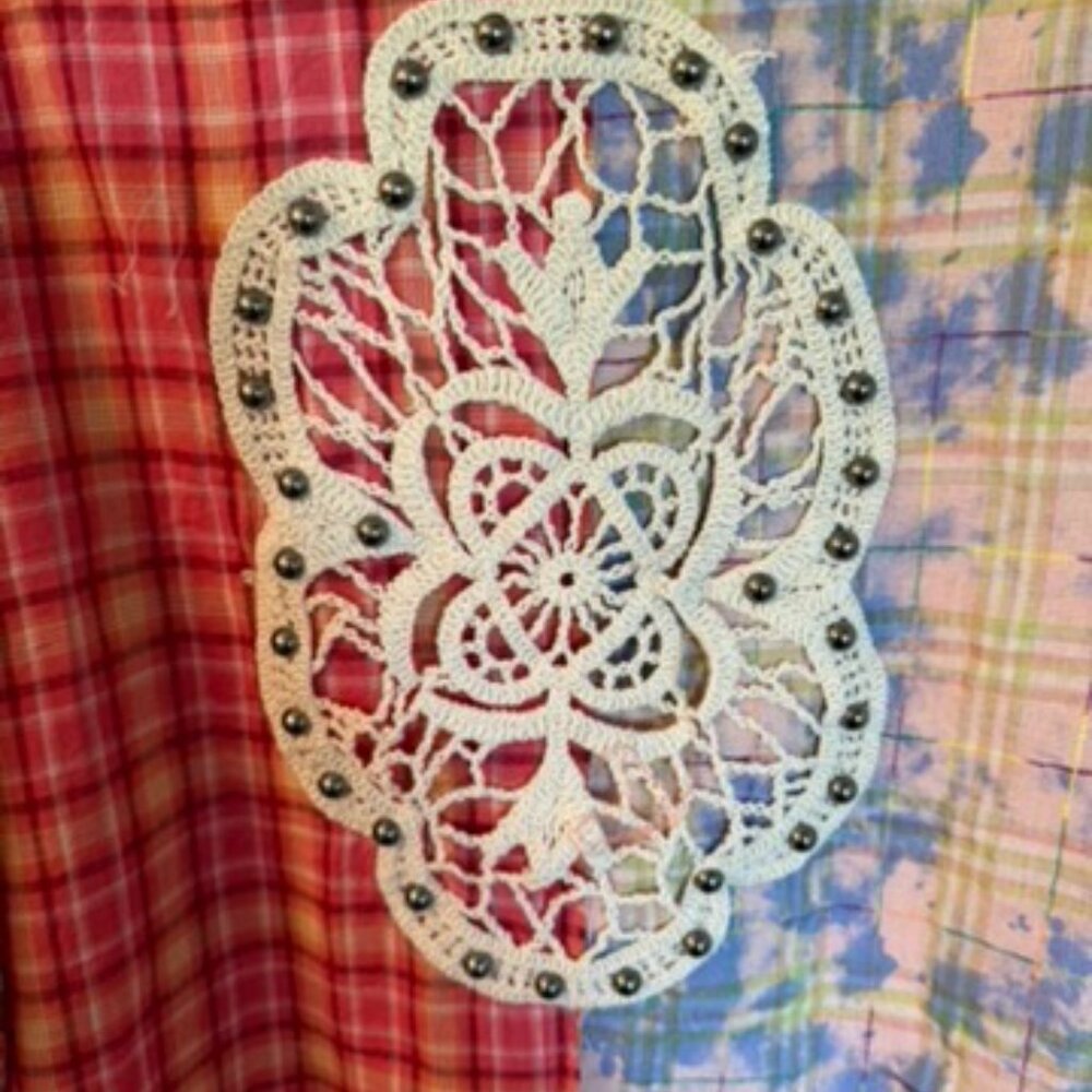 Pol New Release Crochet Back Patchwork Relaxed Sh… - image 5